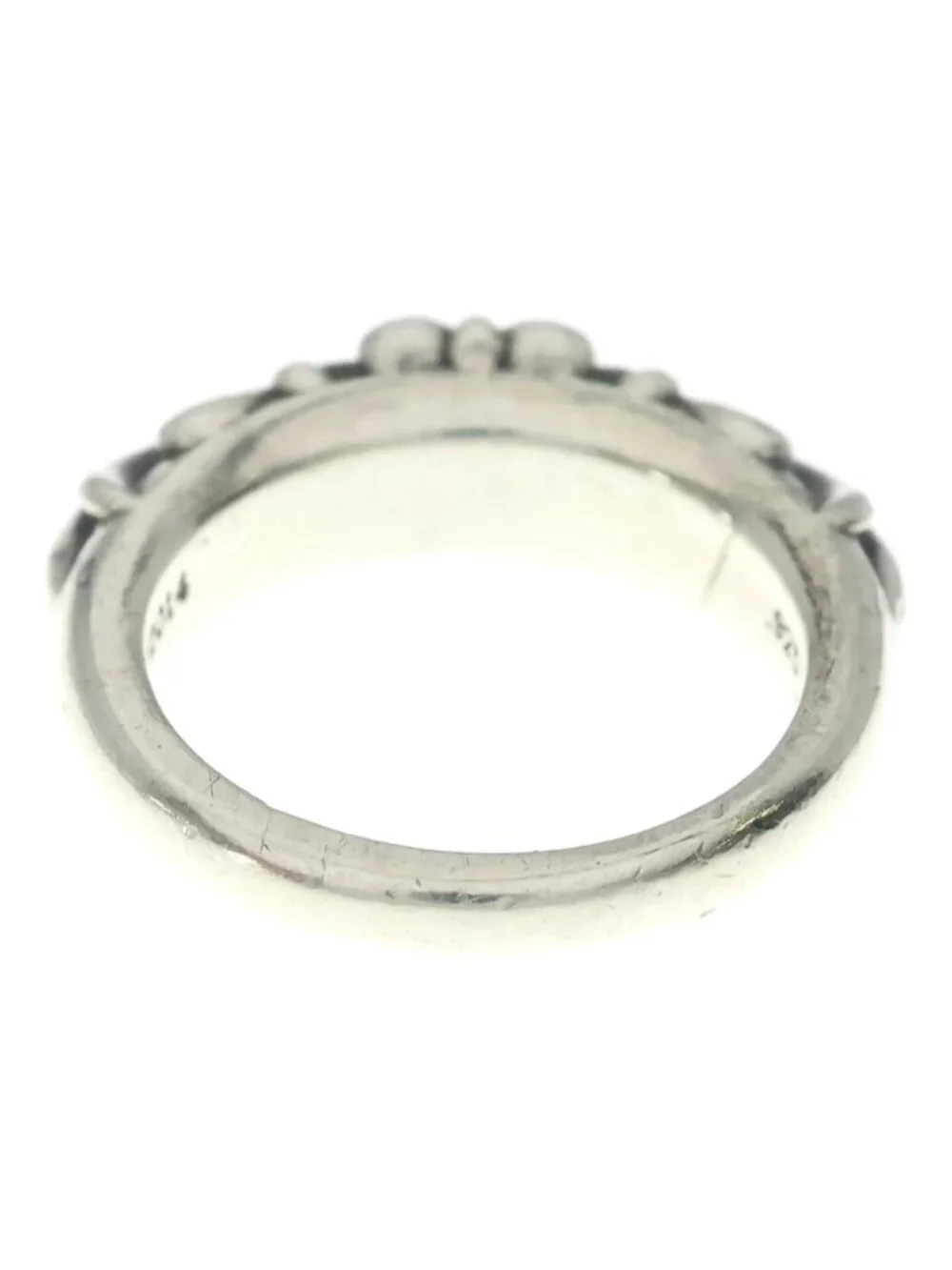 Chrome Hearts Baby Classic Floral Black Sling Silver Ring